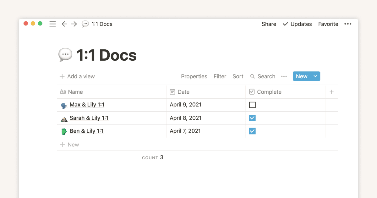 Notion manager 1:1 doc
