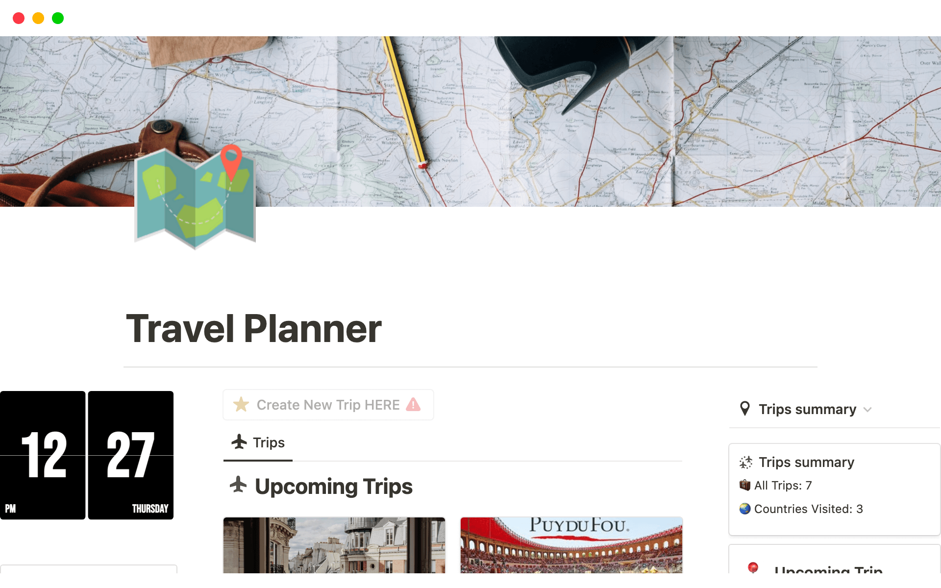 travel planner template