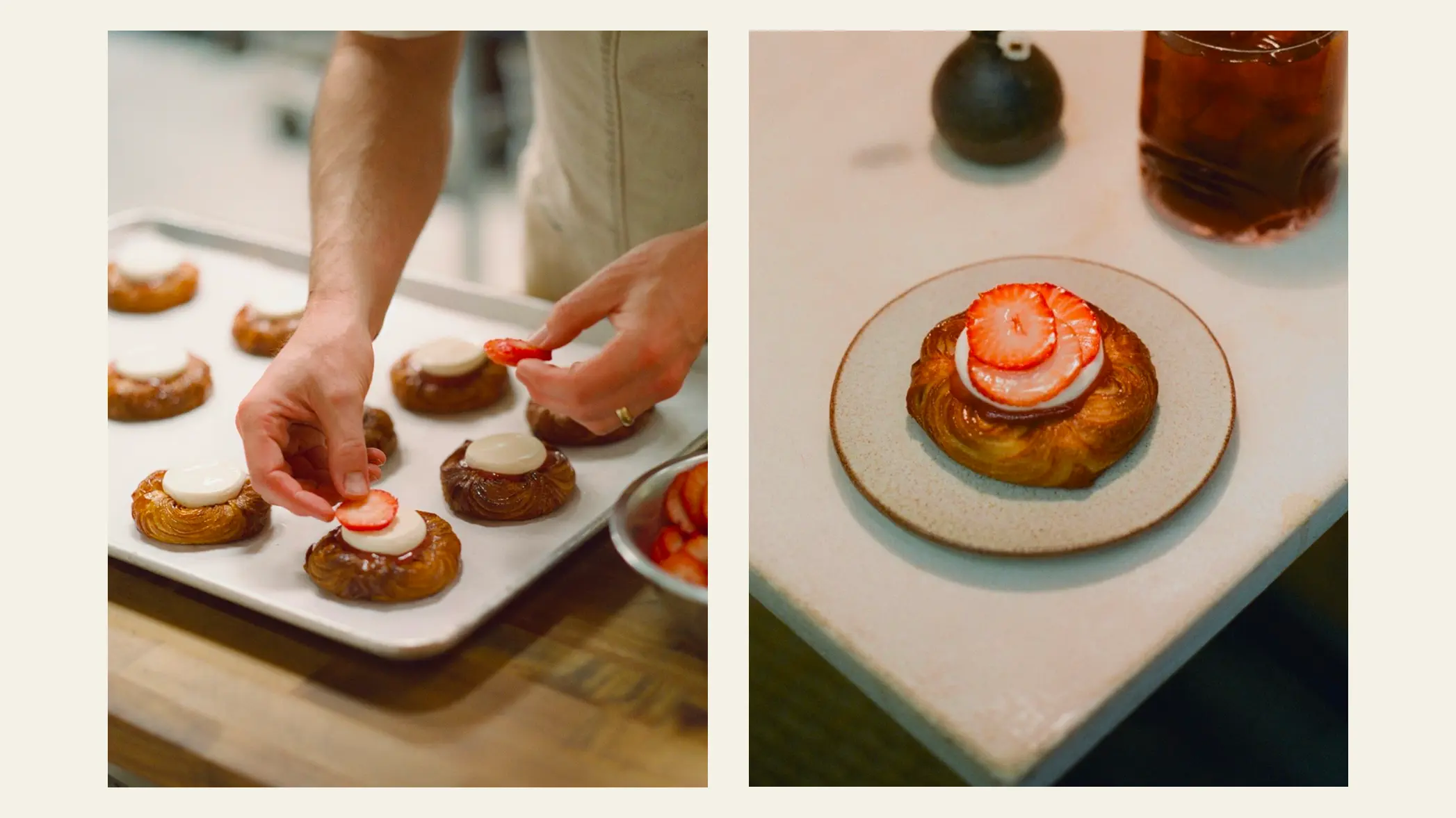 La Cabra x DAMDAM’s seasonal Strawberry Shisho Danish.