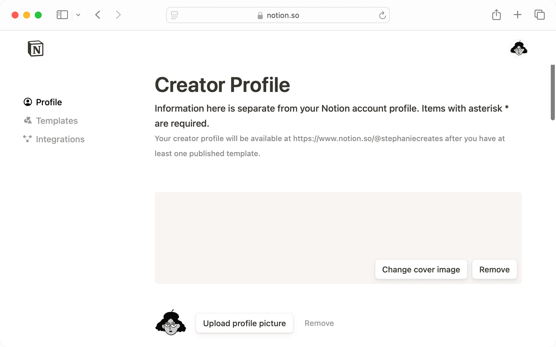 Empieza a crear tu perfil de creador en notion.so/profile