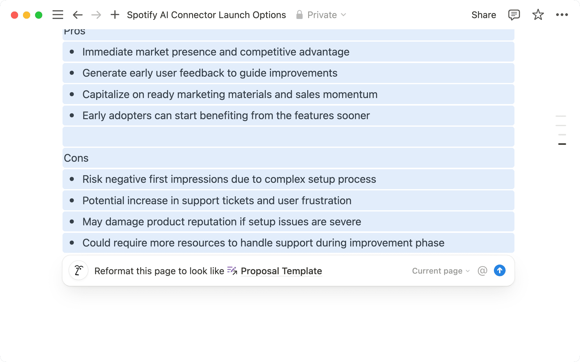 Format pages using templates