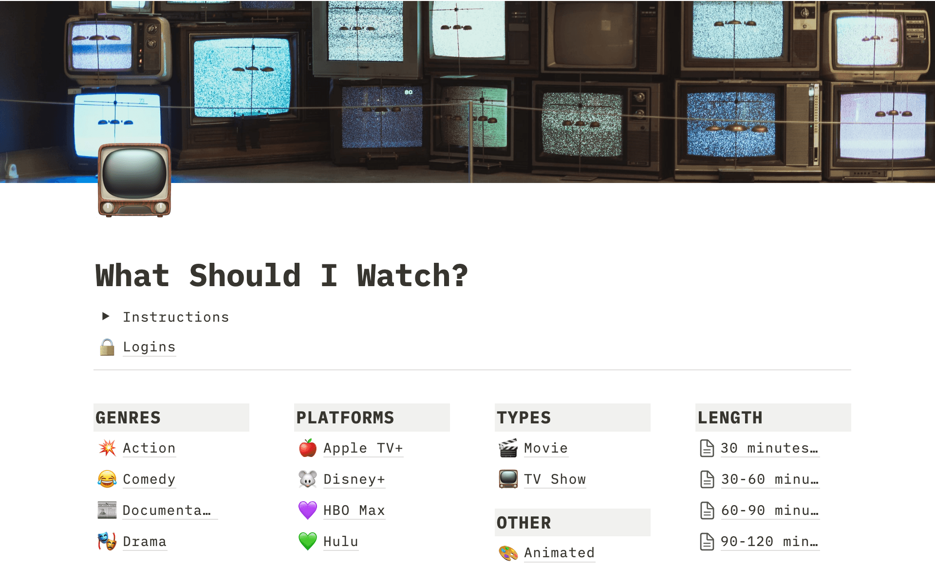 What should I watch template