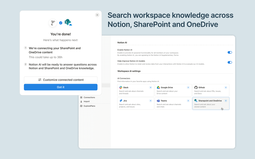 Sharepoint Database Connector Notion AI Connector for SharePoint and OneDrive Integrations | Connect ...