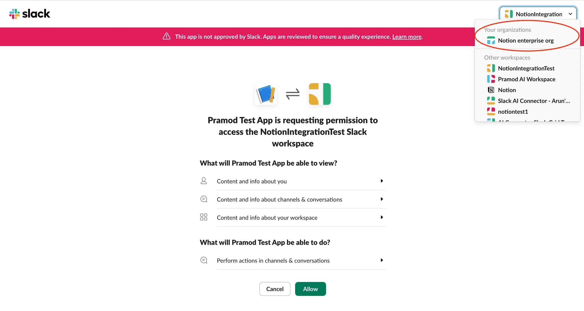 hc: select slack grid organization