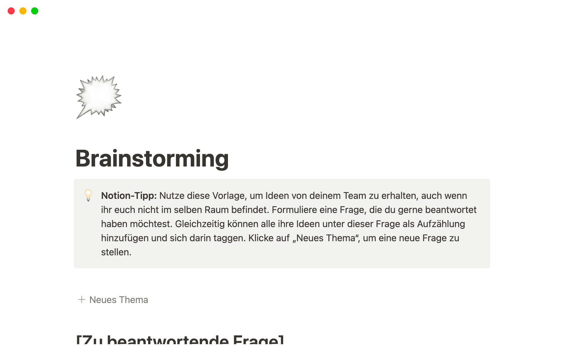 Rock your next brainstorming session with Notion