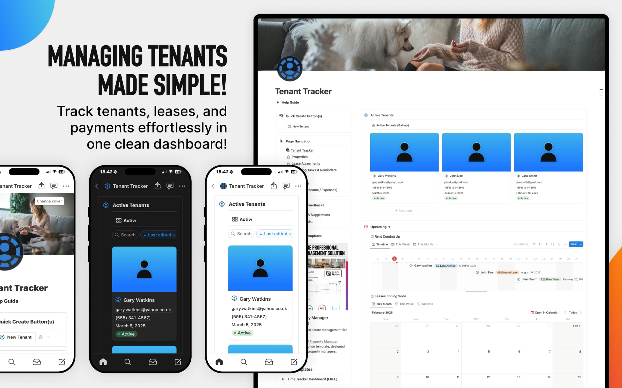 Real Estate Tenant Tracker Lite Template by Digital Plan | Notion ...