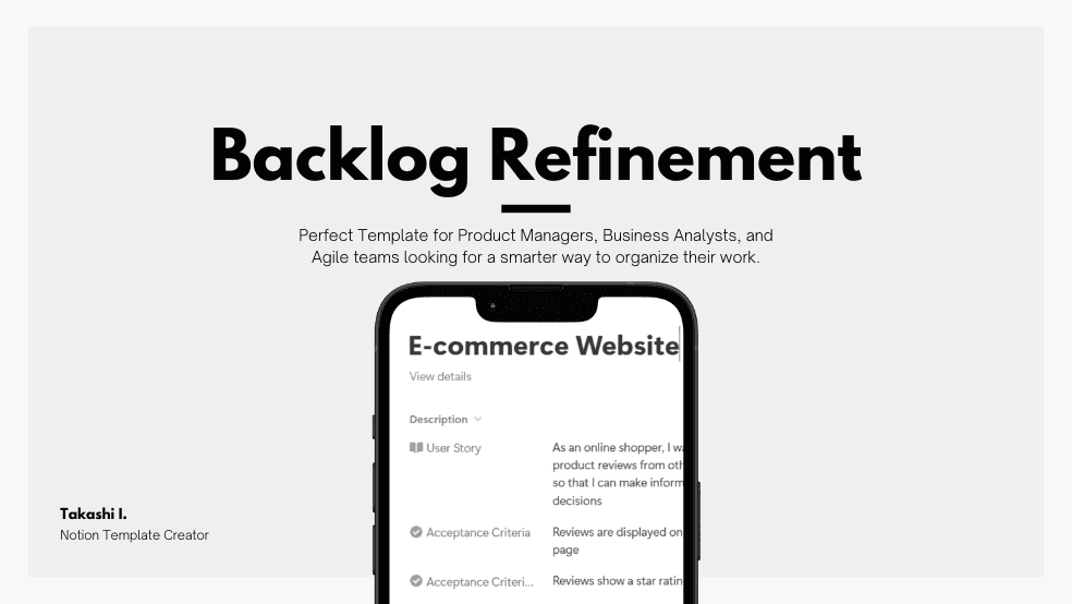 Backlog Refinement Template | Notion Marketplace