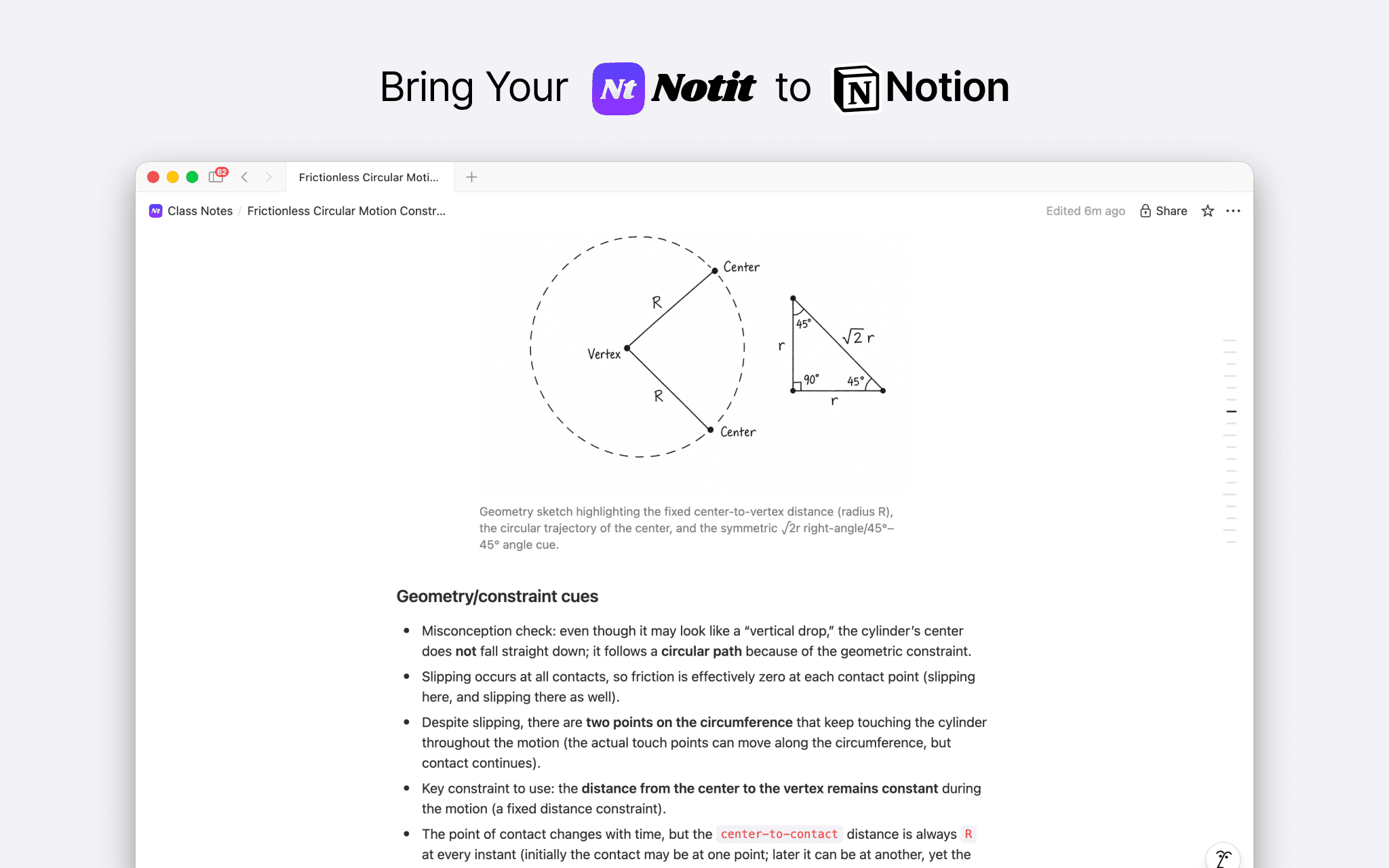 Connect Notit and Notion to infinitely expand your class notes.