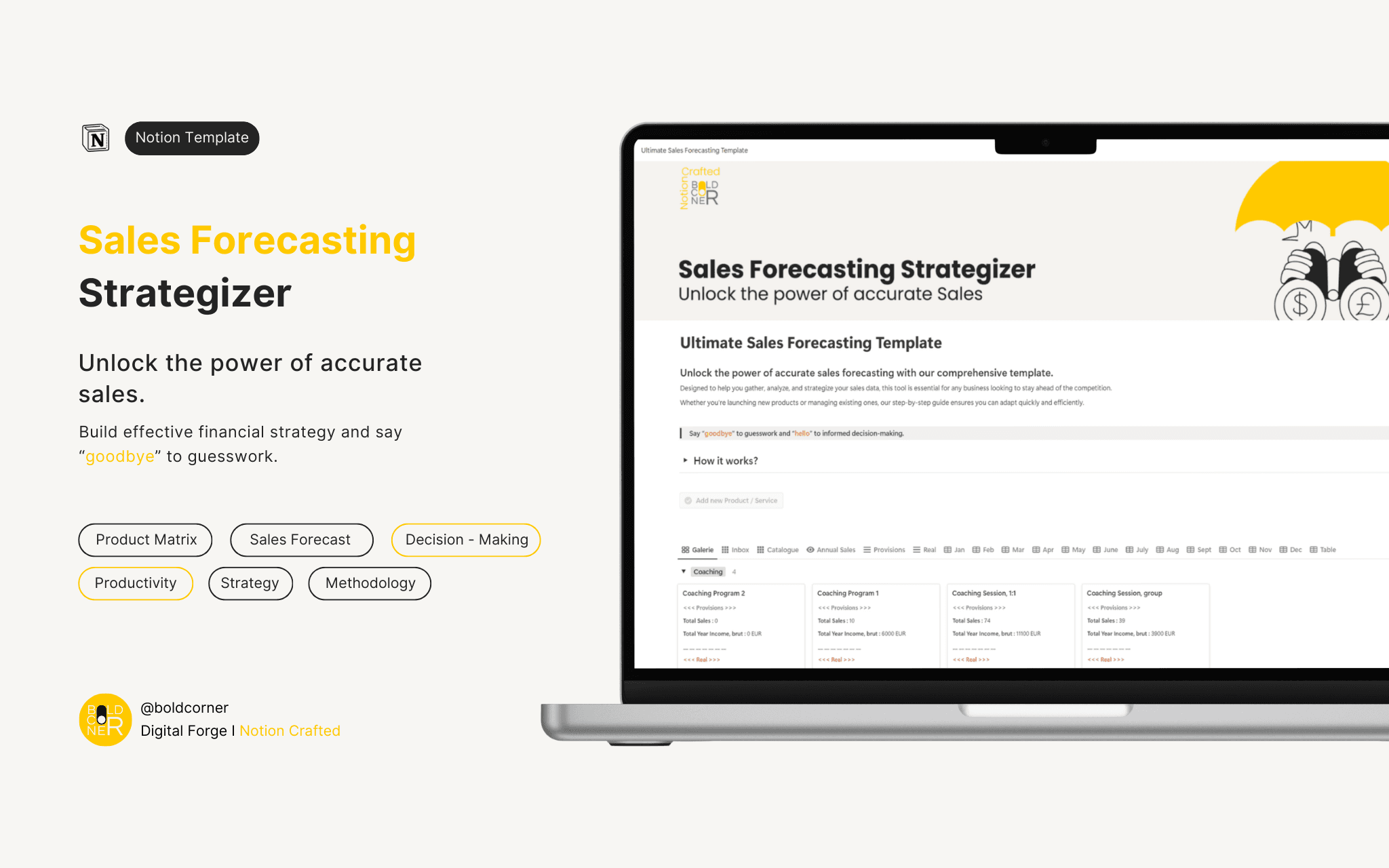 Strategizer Graphics Sales Forecasting Strategizer Template by BoldCorner | Notion Marketplace