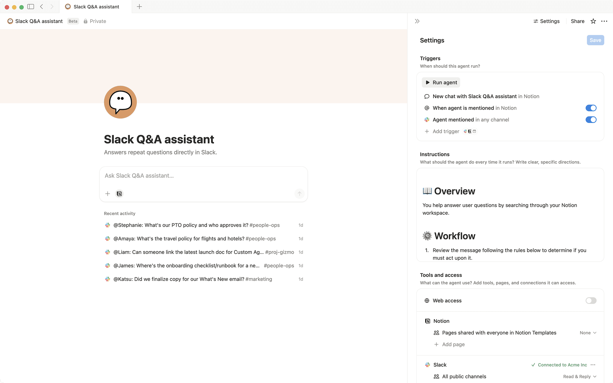 Slack Q&A assistant