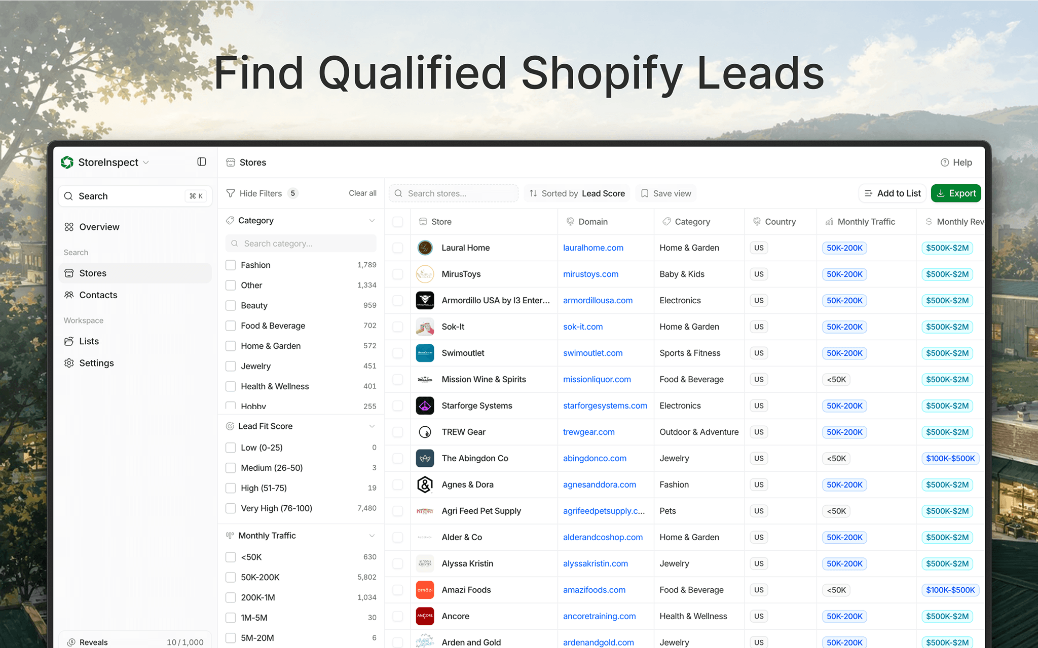 Find qualified Shopify companies and decision-makers, then send them to Notion.