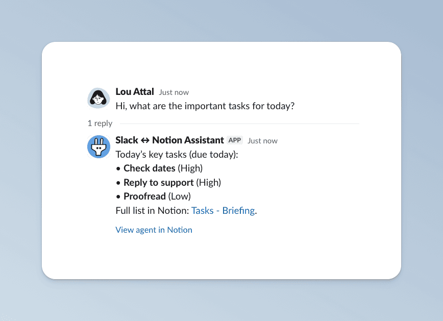 Slack ↔ Notion Assistant
