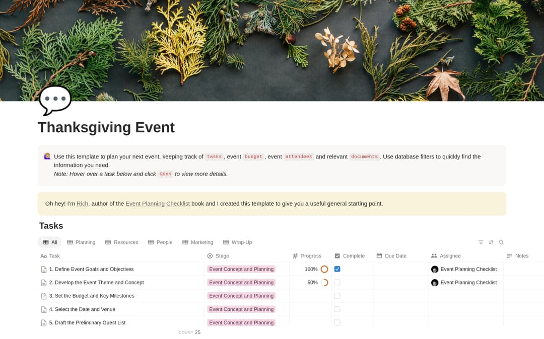 Thanksgiving Planning Checklist preview