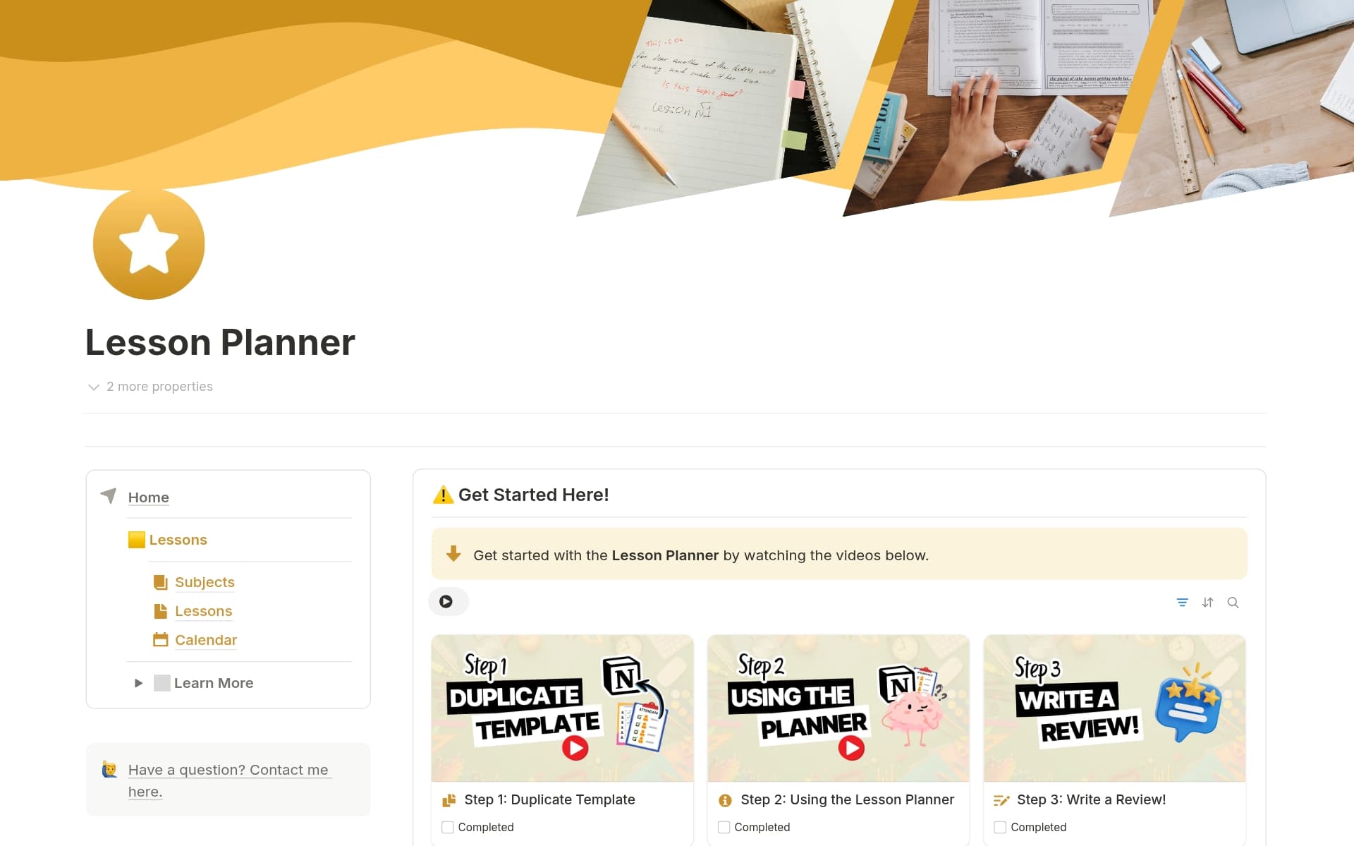 A template preview for Teacher Lesson Planner
