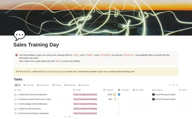Sales Training Day Planning Checklist preview