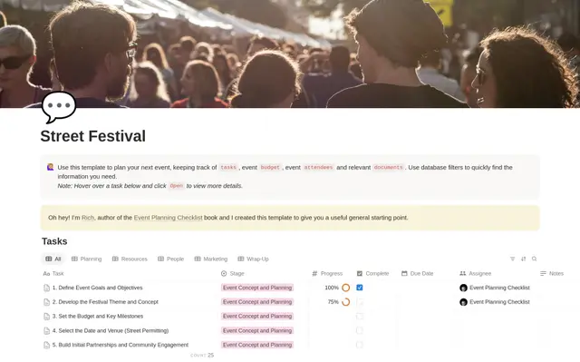 Street Festival Planning Checklist preview