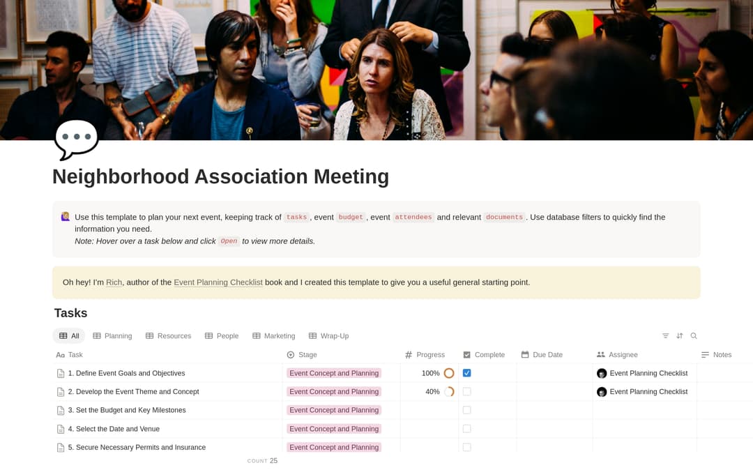 Neighborhood Assoc. Meeting Planning Checklist preview