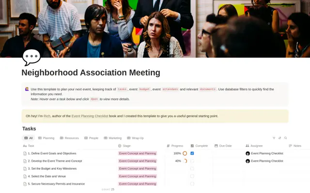 Neighborhood Assoc. Meeting Planning Checklist preview