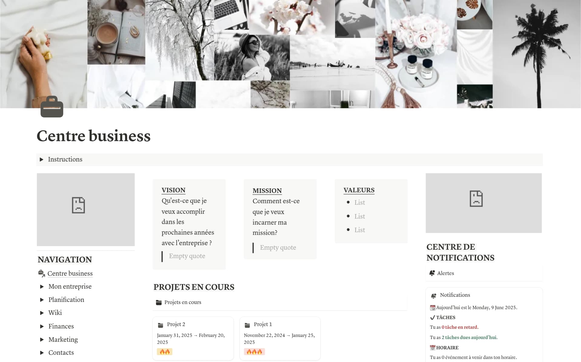 A template preview for Planificateur pour entreprises de service