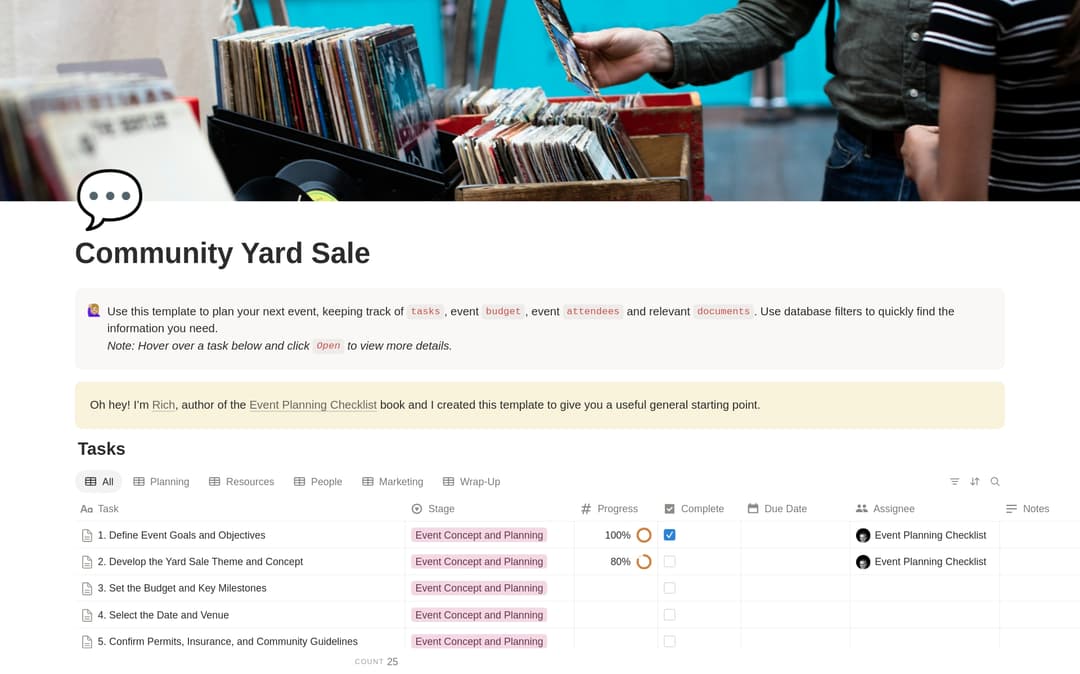 Community Yard Sale Planning Checklist preview