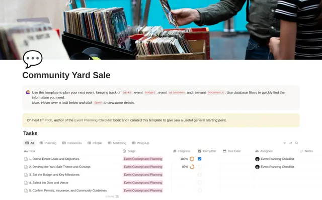 Community Yard Sale Planning Checklist preview