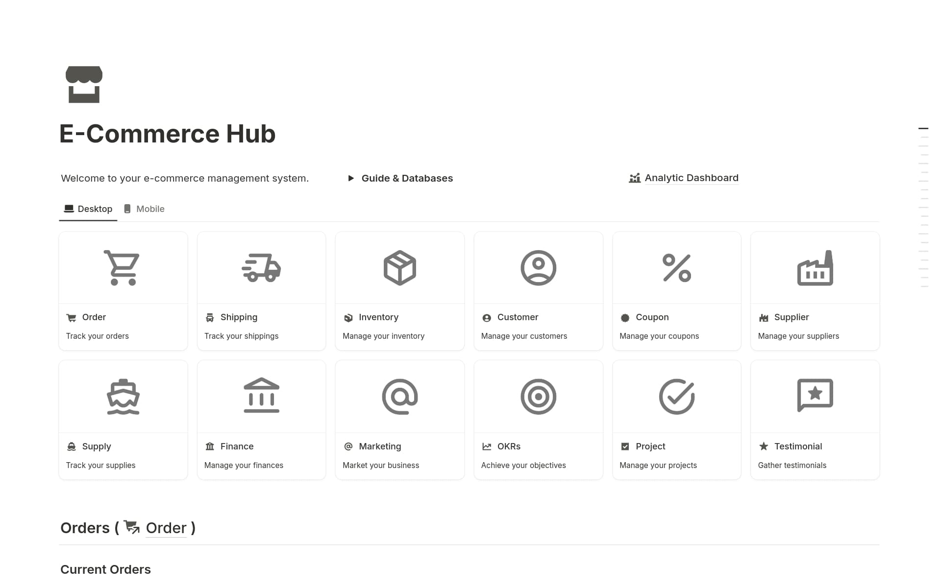 A template preview for E-Commerce Hub