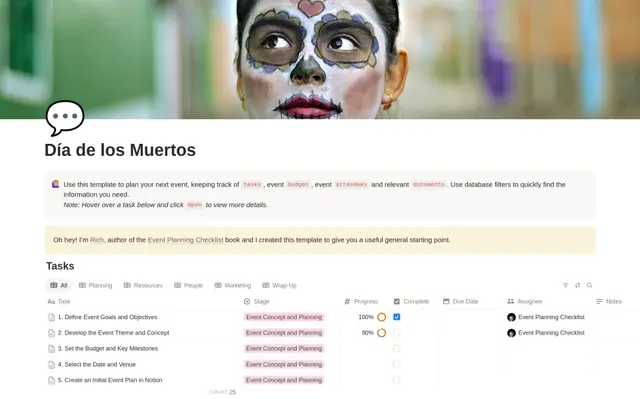 Día de los Muertos Planning Checklist preview