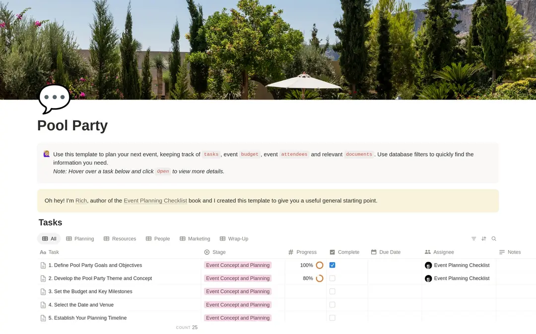Pool Party Planning Checklist preview