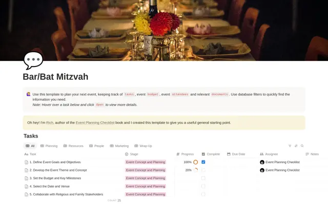 Bar/Bat Mitzvah Planning Checklist preview