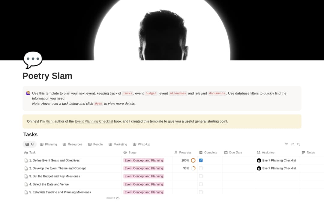 Poetry Slam Planning Checklist preview