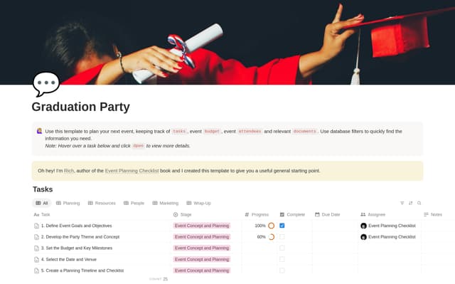 Graduation Party Planning Checklist preview
