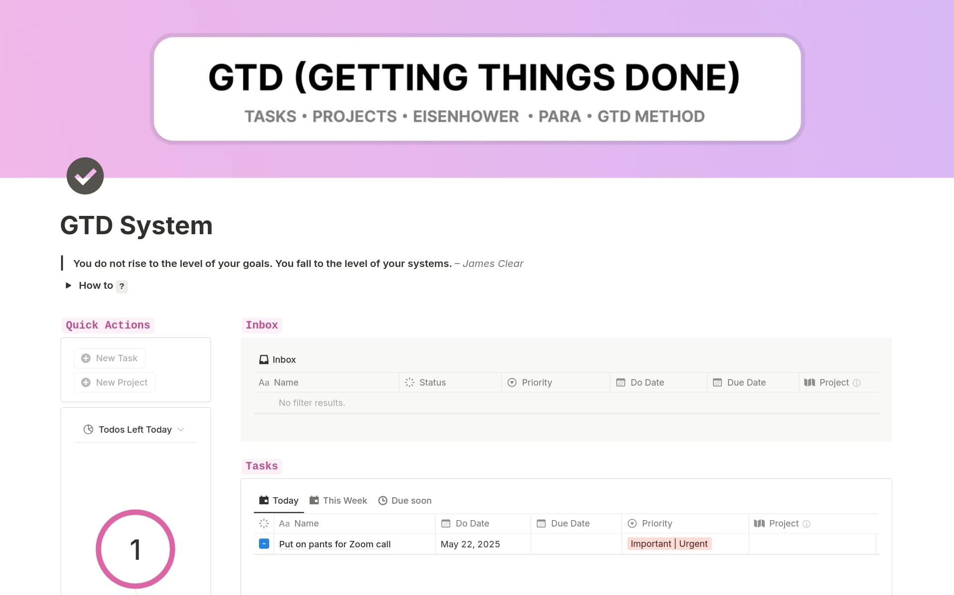 A template preview for Ultimate Task & Project Planner