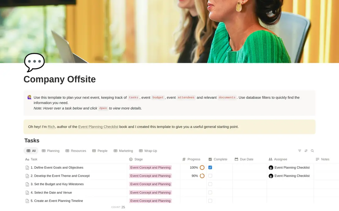 Company Offsite Planning Checklist preview