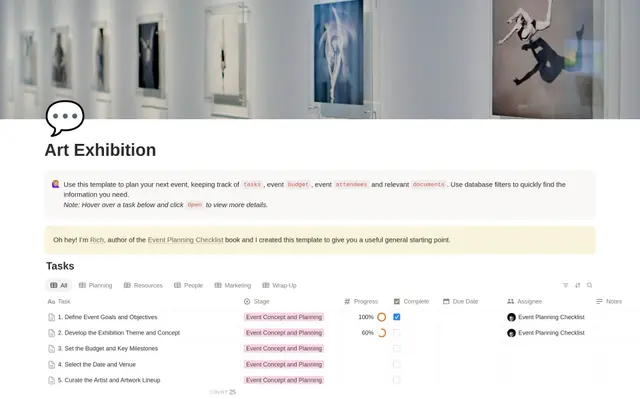 Art Exhibition Planning Checklist preview
