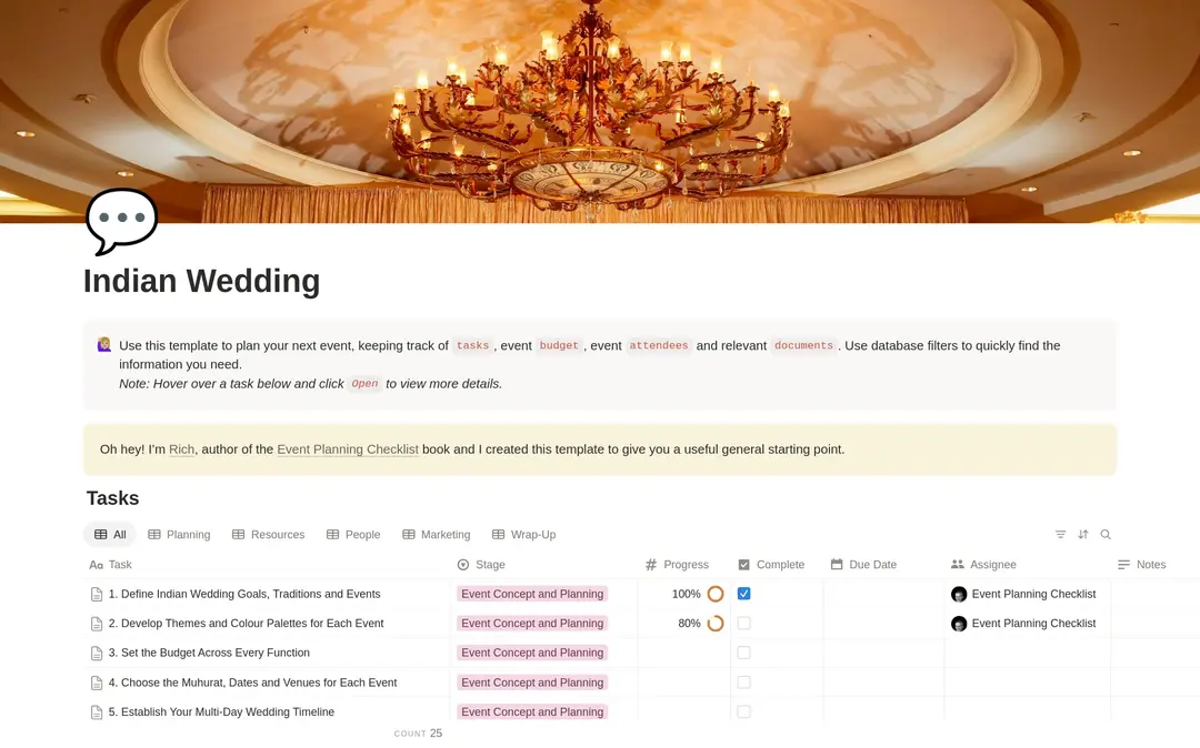 Indian Wedding Planning Checklist preview