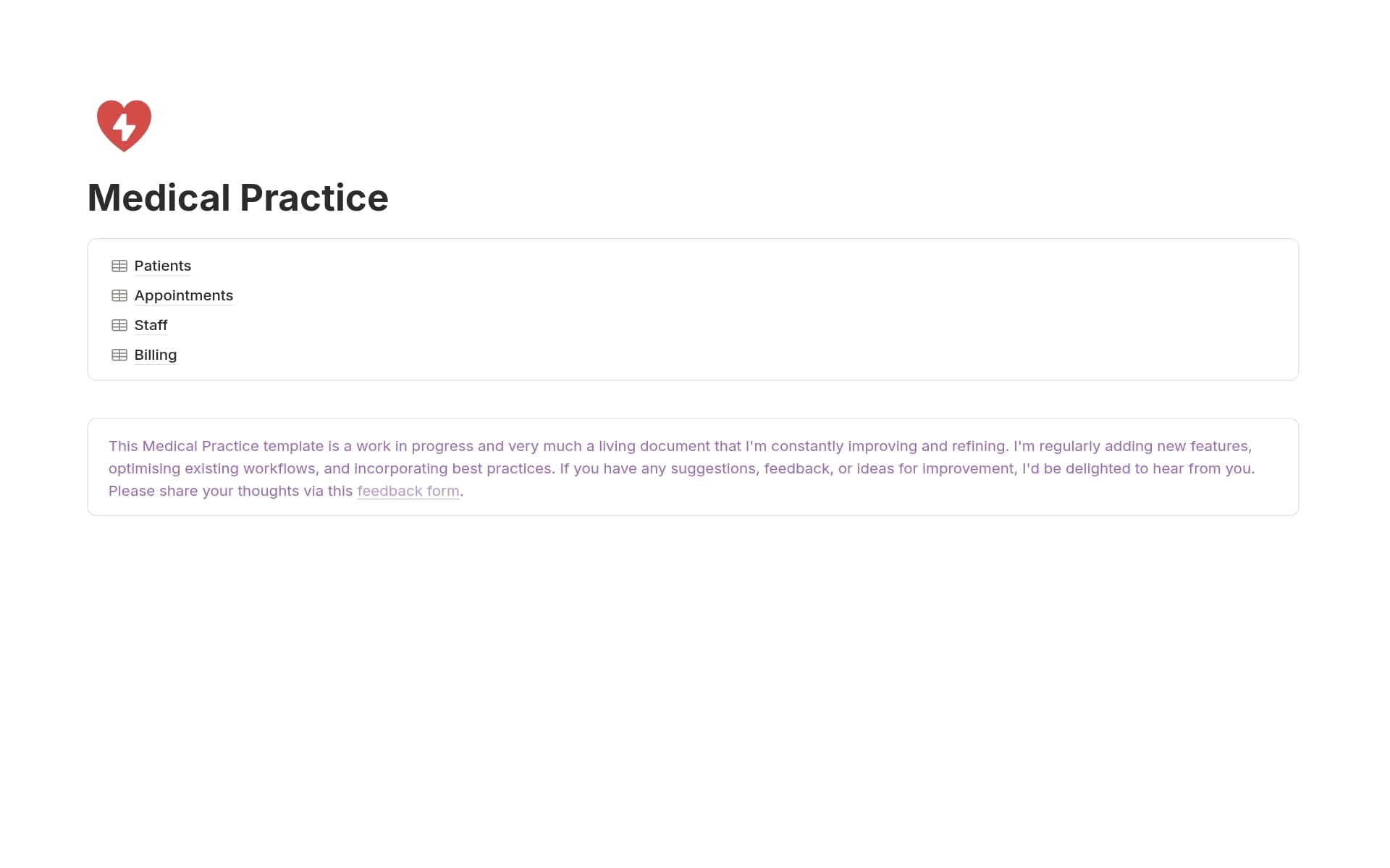 A template preview for Medical Practice