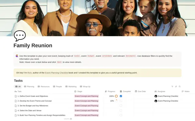 Family Reunion Planning Checklist preview