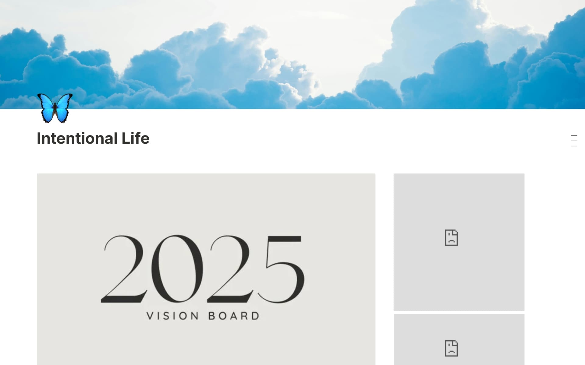 A template preview for Intentional Life - From Vision Board to Reality