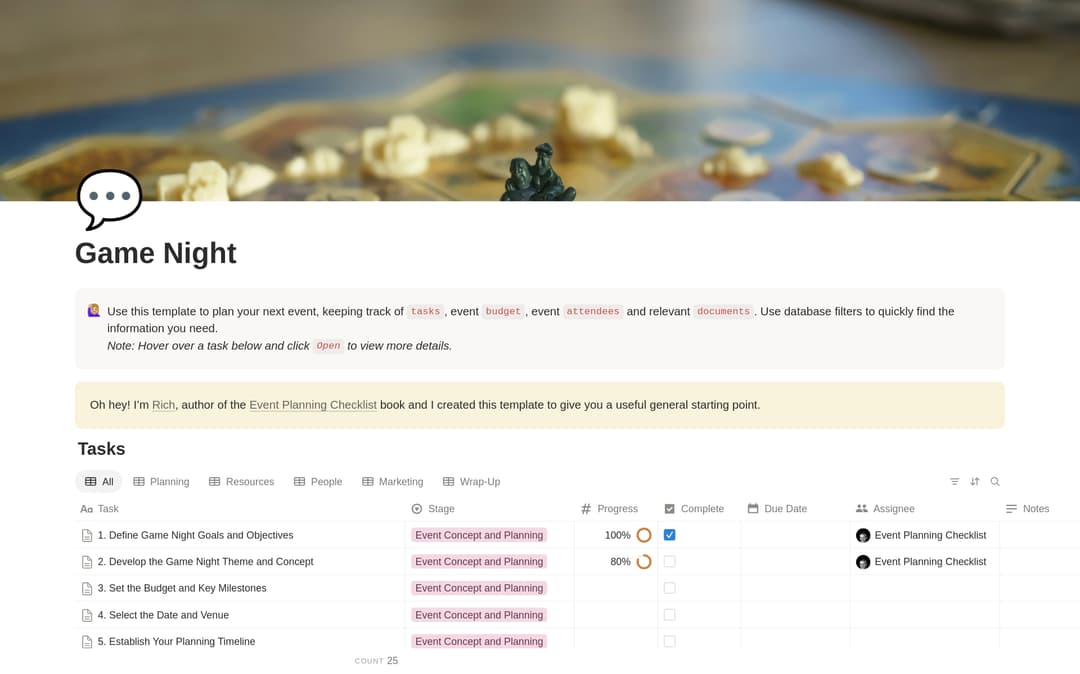Game Night Planning Checklist preview