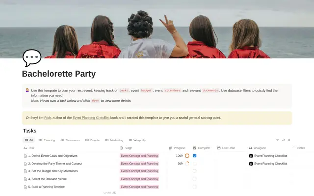 Bachelorette Party Planning Checklist preview
