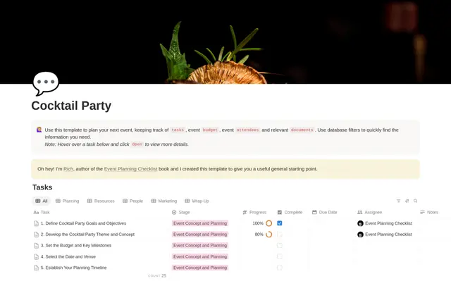 Cocktail Party Planning Checklist preview