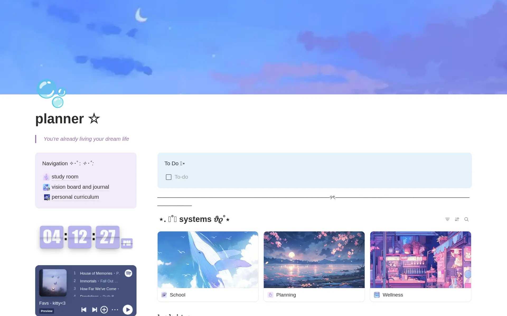 Blue & Purple School Life Planner template preview