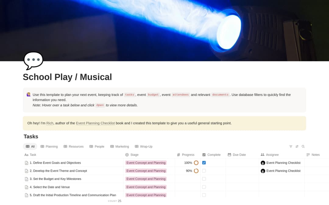 School Play / Musical Planning Checklist preview