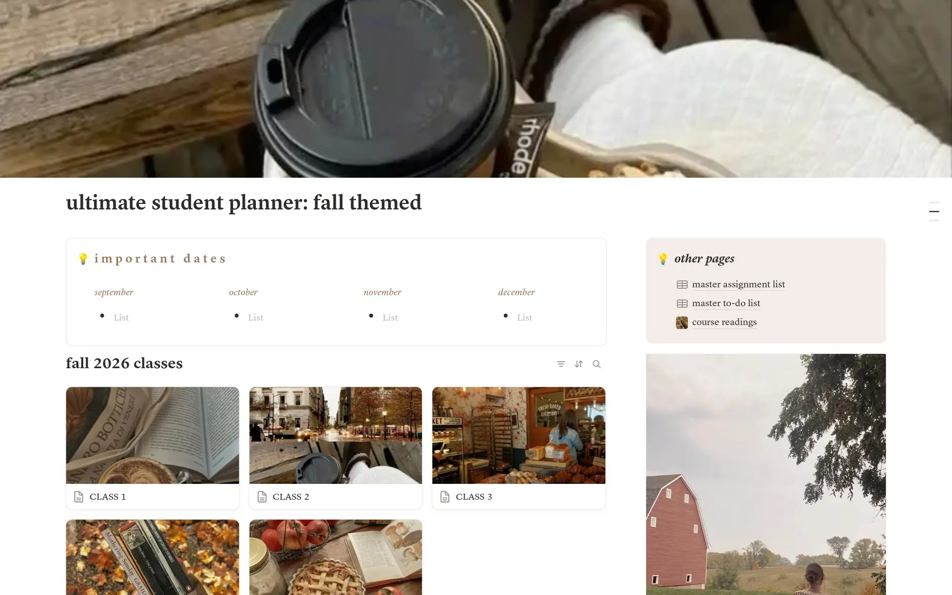 Ultimate Student Planner Fall-Themed template preview
