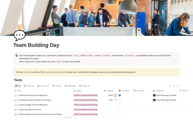Team Building Day Planning Checklist preview