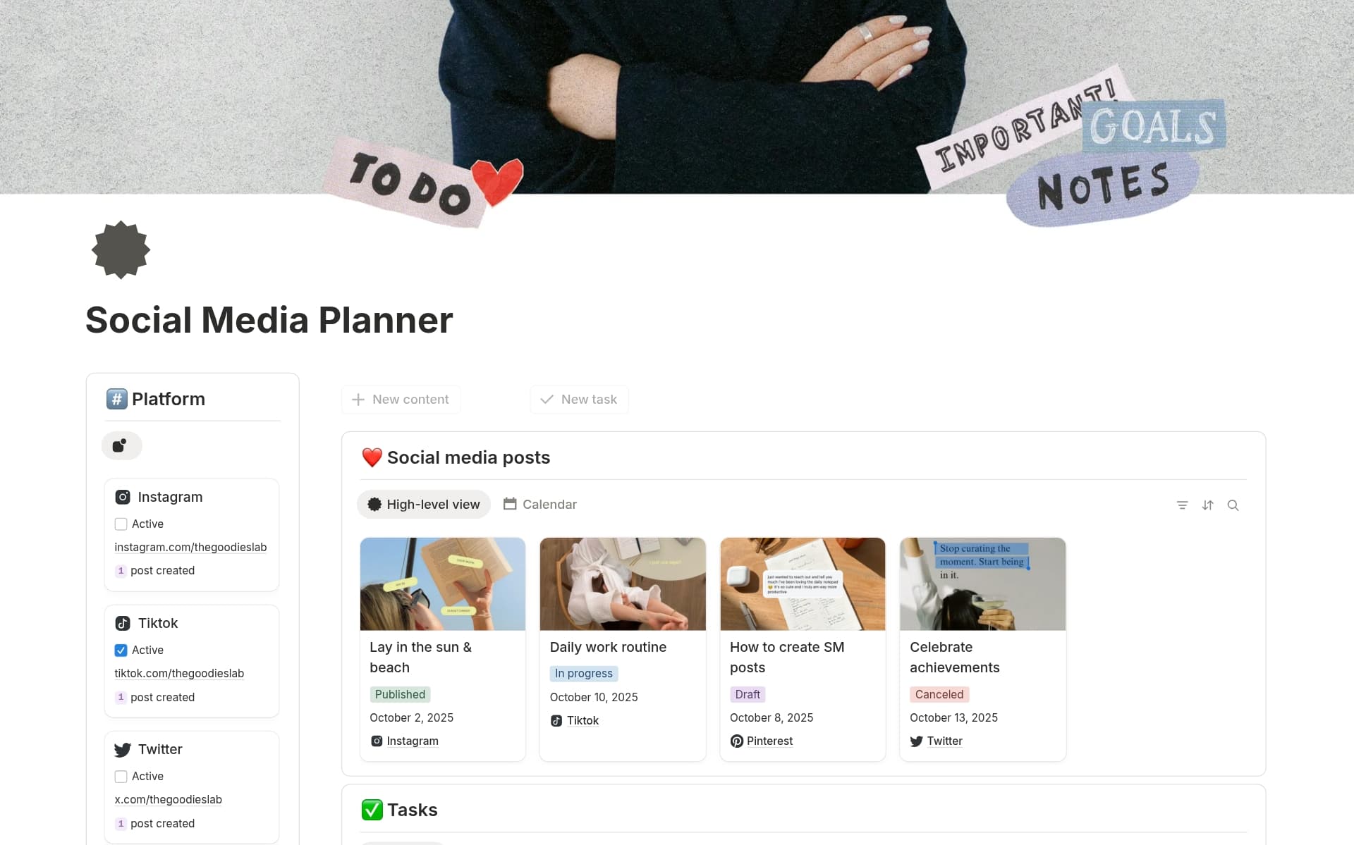 A template preview for Social Media for Beginners