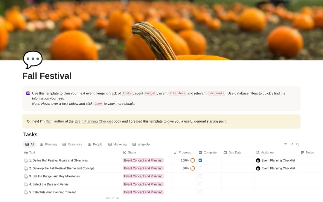Fall Festival Planning Checklist preview