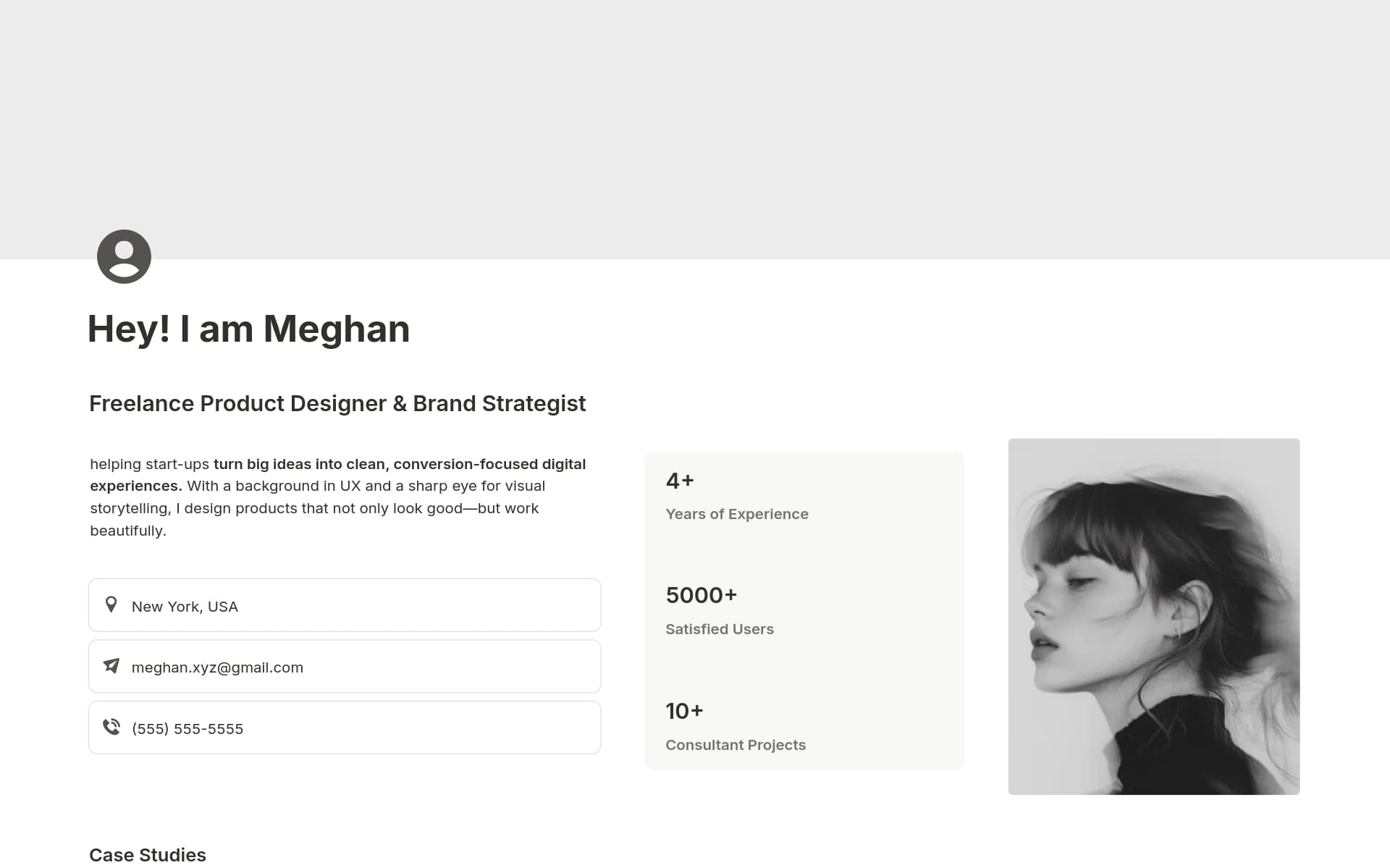 A template preview for Personal Portfolio