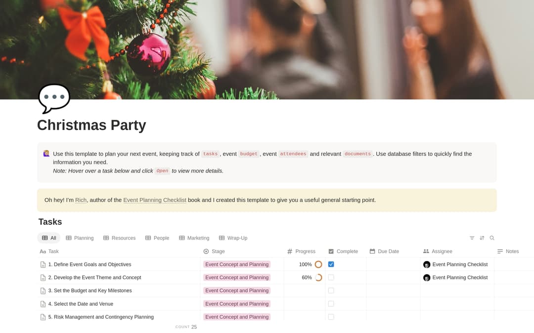 Christmas Party Planning Checklist preview