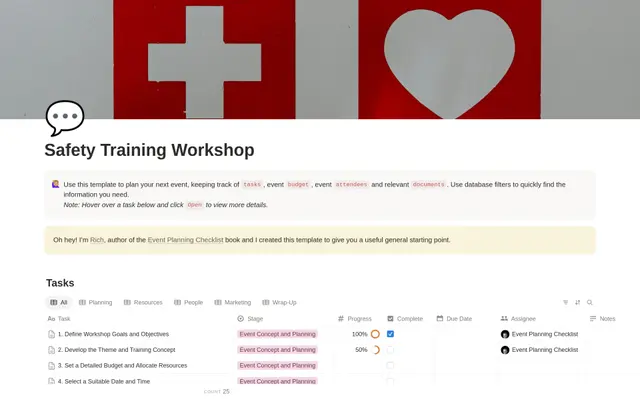 Safety Training Workshop Planning Checklist preview